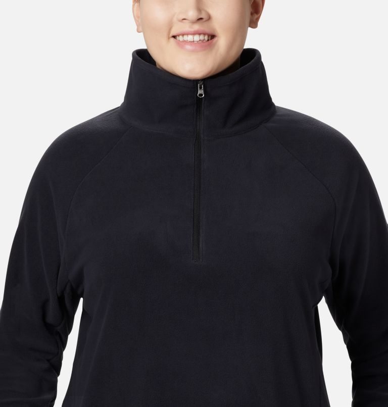Women's Columbia Glacial IV 1/2 Zip Sweatshirts Black | Plus Size CA-JA61L